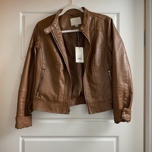 Brown Leather Jacket NWT